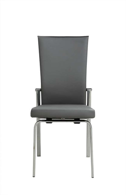 Chintaly - Molly Contemporary Motion-Back Side Chair w/ Brushed Steel Frame (Set of 2) - MOLLY-SC-GRY-BSH veiw 2