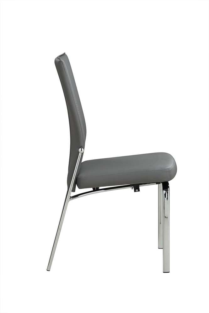 Chintaly - Molly Contemporary Motion-Back Side Chair w/ Brushed Steel Frame (Set of 2) - MOLLY-SC-GRY-BSH veiw 3