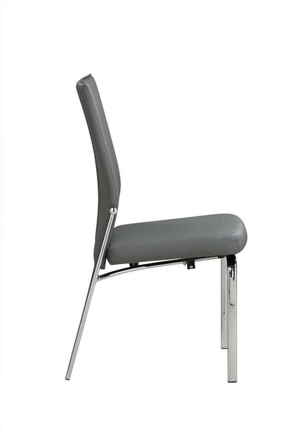 Chintaly - Molly Contemporary Motion-Back Side Chair w/ Brushed Steel Frame (Set of 2) - MOLLY-SC-GRY-BSH veiw 3