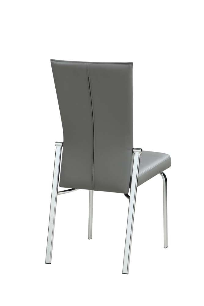 Chintaly - Molly Contemporary Motion-Back Side Chair w/ Brushed Steel Frame (Set of 2) - MOLLY-SC-GRY-BSH veiw 4