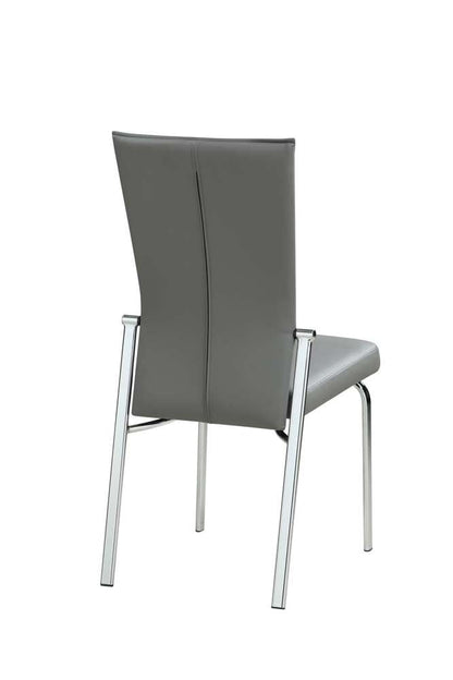 Chintaly - Molly Contemporary Motion-Back Side Chair w/ Brushed Steel Frame (Set of 2) - MOLLY-SC-GRY-BSH veiw 4