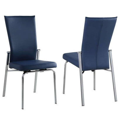 Chintaly - Molly Contemporary Motion-Back Side Chair w/ Chrome Frame (Set of 2) - MOLLY-SC-BLU veiw 1