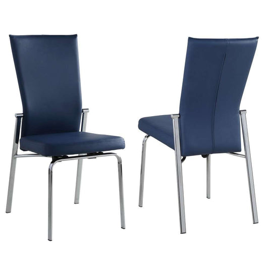 Chintaly - Molly Contemporary Motion-Back Side Chair w/ Chrome Frame (Set of 2) - MOLLY-SC-BLU veiw 1