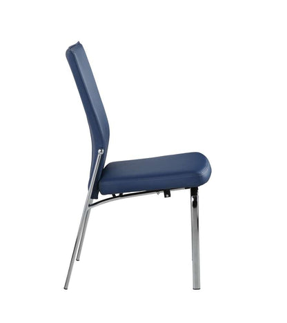 Chintaly - Molly Contemporary Motion-Back Side Chair w/ Chrome Frame (Set of 2) - MOLLY-SC-BLU veiw 2