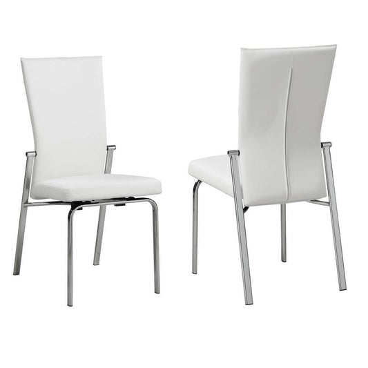 Chintaly - Molly Motion Back Side Chair in White PU (Set of 2) - MOLLY-SC-WHT veiw 1