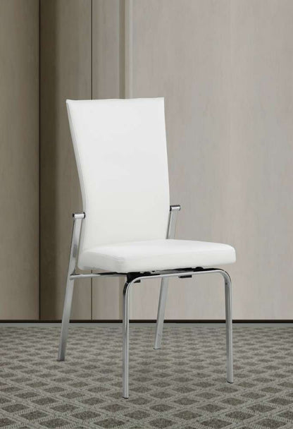 Chintaly - Molly Motion Back Side Chair in White PU (Set of 2) - MOLLY-SC-WHT veiw 2