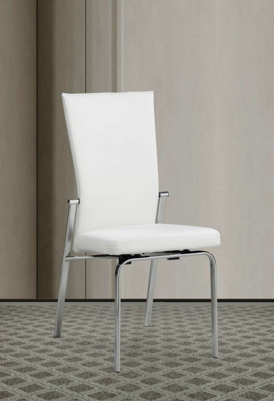 Chintaly - Molly Motion Back Side Chair in White PU (Set of 2) - MOLLY-SC-WHT veiw 2