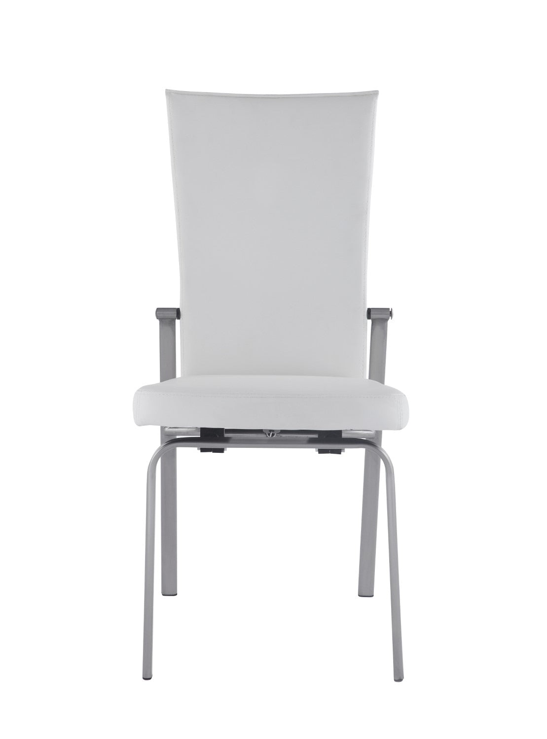 Chintaly - Molly Motion Back Side Chair with Brushed Steel in White (Set of 2) - MOLLY-SC-WHT-BSH veiw 2