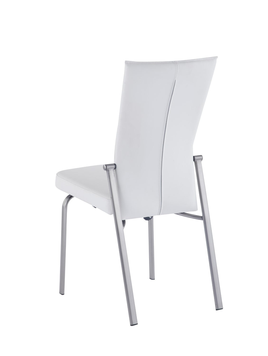 Chintaly - Molly Motion Back Side Chair with Brushed Steel in White (Set of 2) - MOLLY-SC-WHT-BSH veiw 5