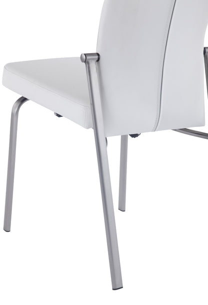 Chintaly - Molly Motion Back Side Chair with Brushed Steel in White (Set of 2) - MOLLY-SC-WHT-BSH veiw 6