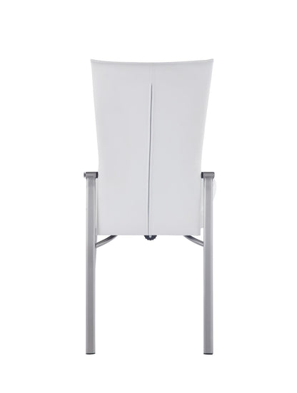 Chintaly - Molly Motion Back Side Chair with Brushed Steel in White (Set of 2) - MOLLY-SC-WHT-BSH veiw 7
