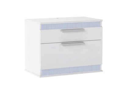 Chintaly - Moscow Modern Gloss White 2-Drawer Night Stand - MOSCOW-NS veiw 1