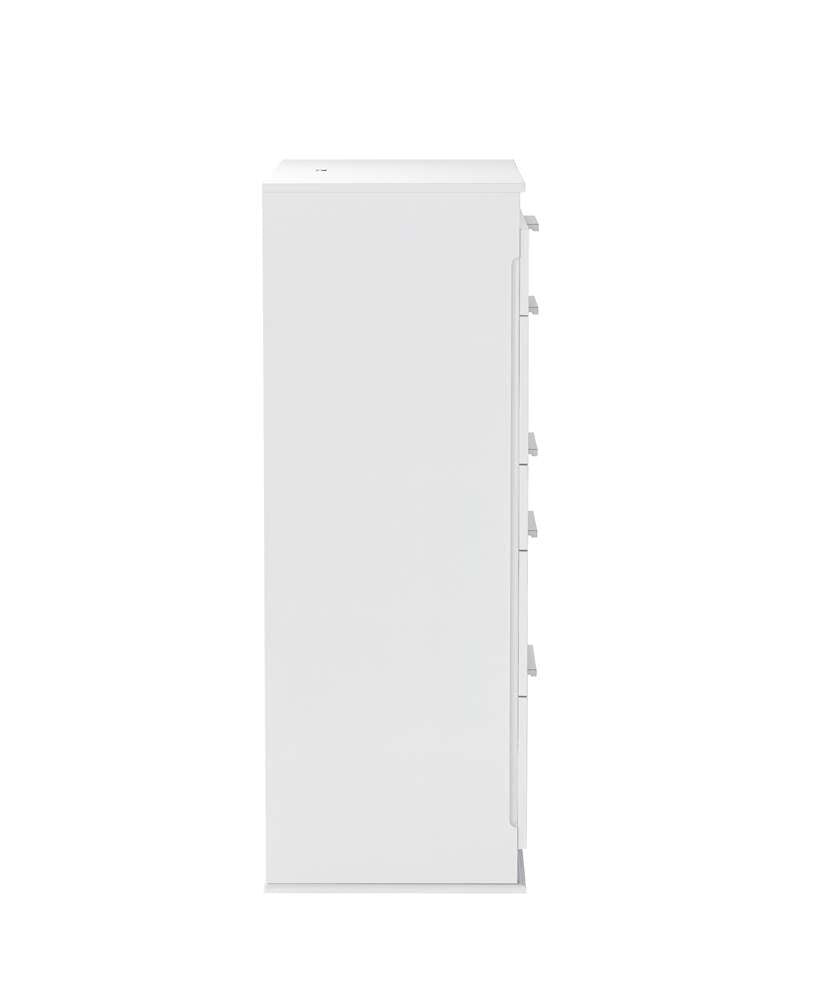 Chintaly - Moscow Modern Gloss White 5-Drawer Bedroom Chest - MOSCOW-CHT veiw 3