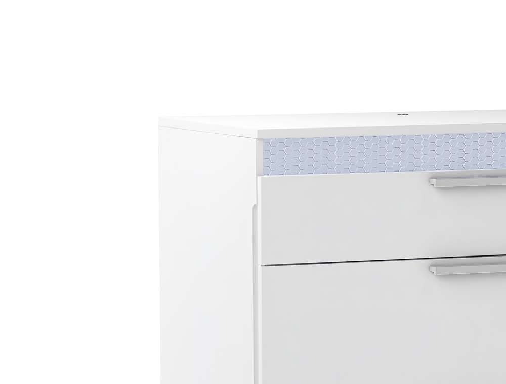 Chintaly - Moscow Modern Gloss White 5-Drawer Bedroom Chest - MOSCOW-CHT veiw 5