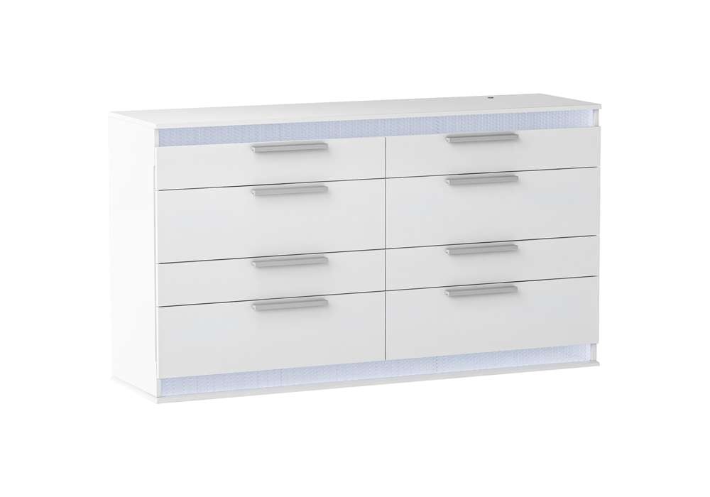 Chintaly - Moscow Modern Gloss White 8-Drawer Dresser - MOSCOW-DRS veiw 1