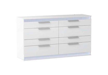 Chintaly - Moscow Modern Gloss White 8-Drawer Dresser - MOSCOW-DRS veiw 1