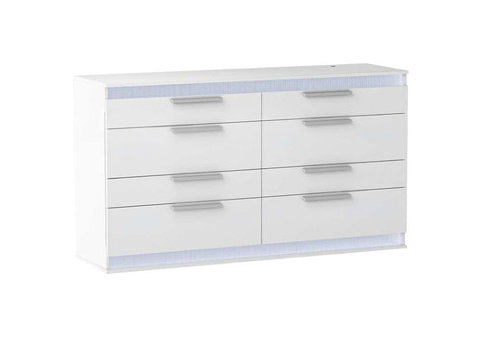 Chintaly - Moscow Modern Gloss White 8-Drawer Dresser - MOSCOW-DRS veiw 1