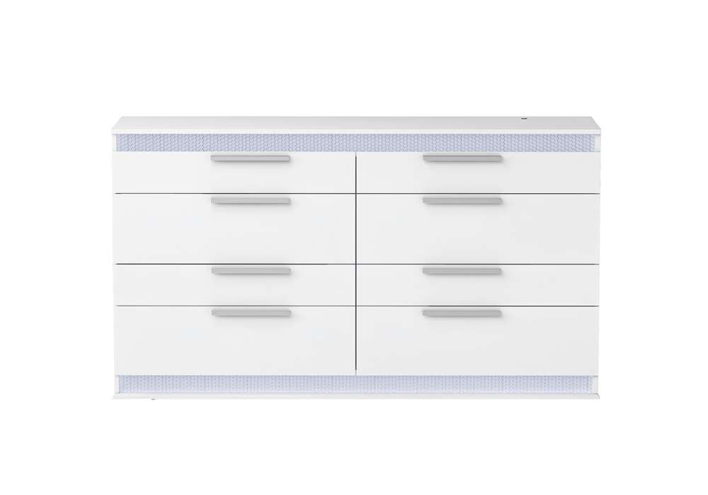 Chintaly - Moscow Modern Gloss White 8-Drawer Dresser - MOSCOW-DRS veiw 2