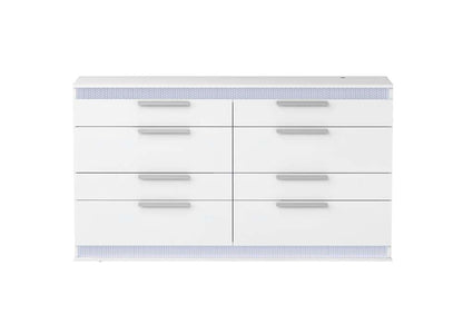 Chintaly - Moscow Modern Gloss White 8-Drawer Dresser - MOSCOW-DRS veiw 2