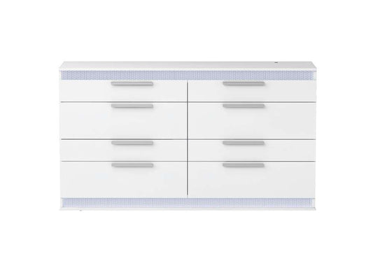 Chintaly - Moscow Modern Gloss White 8-Drawer Dresser - MOSCOW-DRS veiw 2