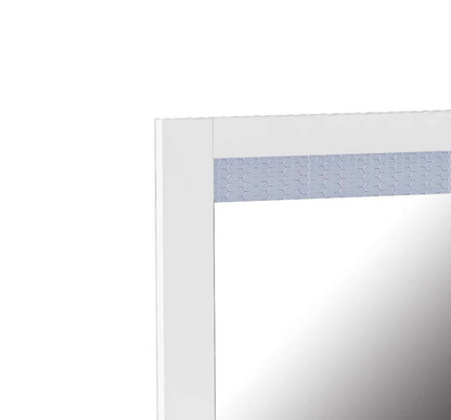 Chintaly - Moscow Modern White Laminate Framed Mirror w/ LED Light - MOSCOW-MIR veiw 5