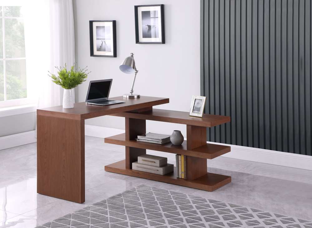 Chintaly - Motion Home Office Desk w/ Shelves - 6915-DSK-WAL veiw 3