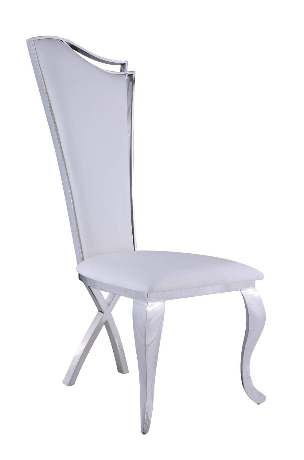 Chintaly - Nadia Contemporary High-Back Side Chair in White (Set of 2) - NADIA-SC-WHT-PU veiw 1