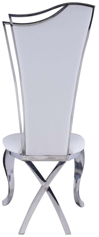 Chintaly - Nadia Contemporary High-Back Side Chair in White (Set of 2) - NADIA-SC-WHT-PU veiw 3