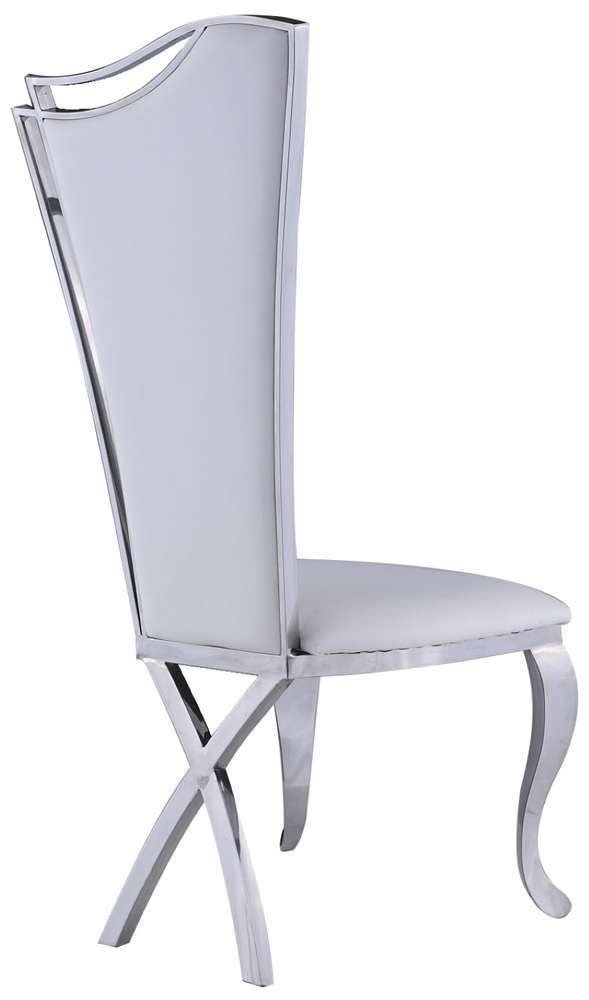 Chintaly - Nadia Contemporary High-Back Side Chair in White (Set of 2) - NADIA-SC-WHT-PU veiw 4