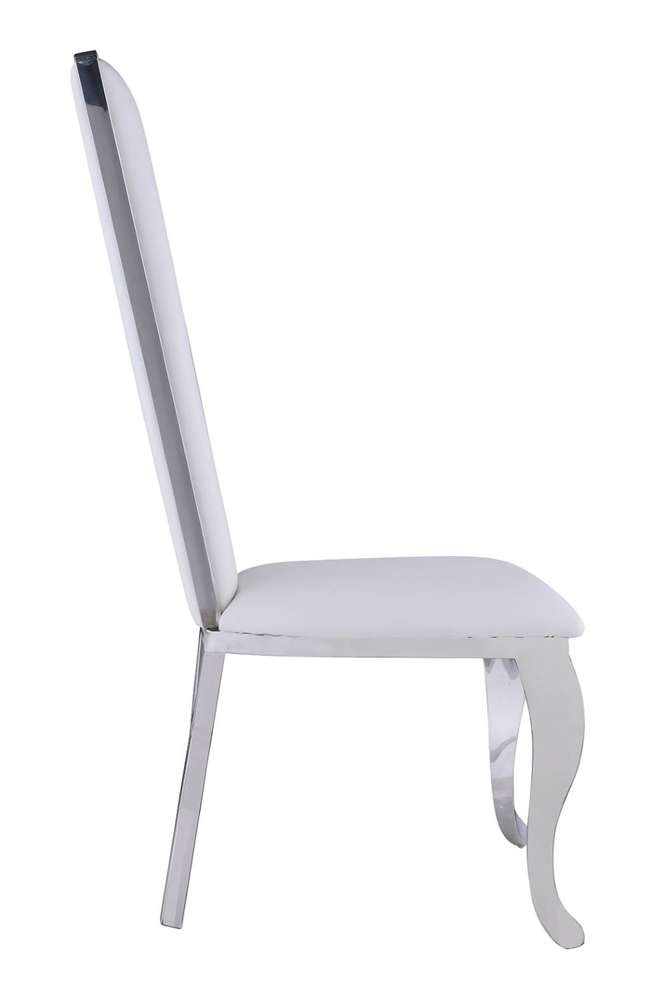 Chintaly - Nadia Contemporary High-Back Side Chair in White (Set of 2) - NADIA-SC-WHT-PU veiw 5