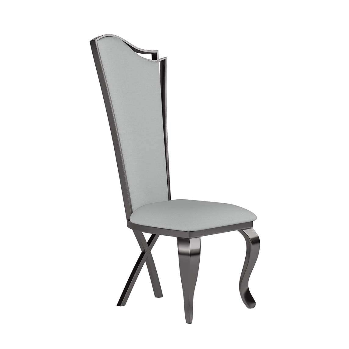 Chintaly - Nadia - Contemporary Tall-Back Side Chair w/ Cabriole Legs - (Set of 2) - NADIA-SC-GRY-BKC veiw 1
