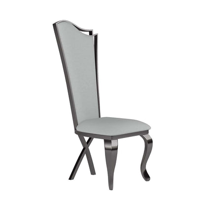 Chintaly - Nadia - Contemporary Tall-Back Side Chair w/ Cabriole Legs - (Set of 2) - NADIA-SC-GRY-BKC veiw 1