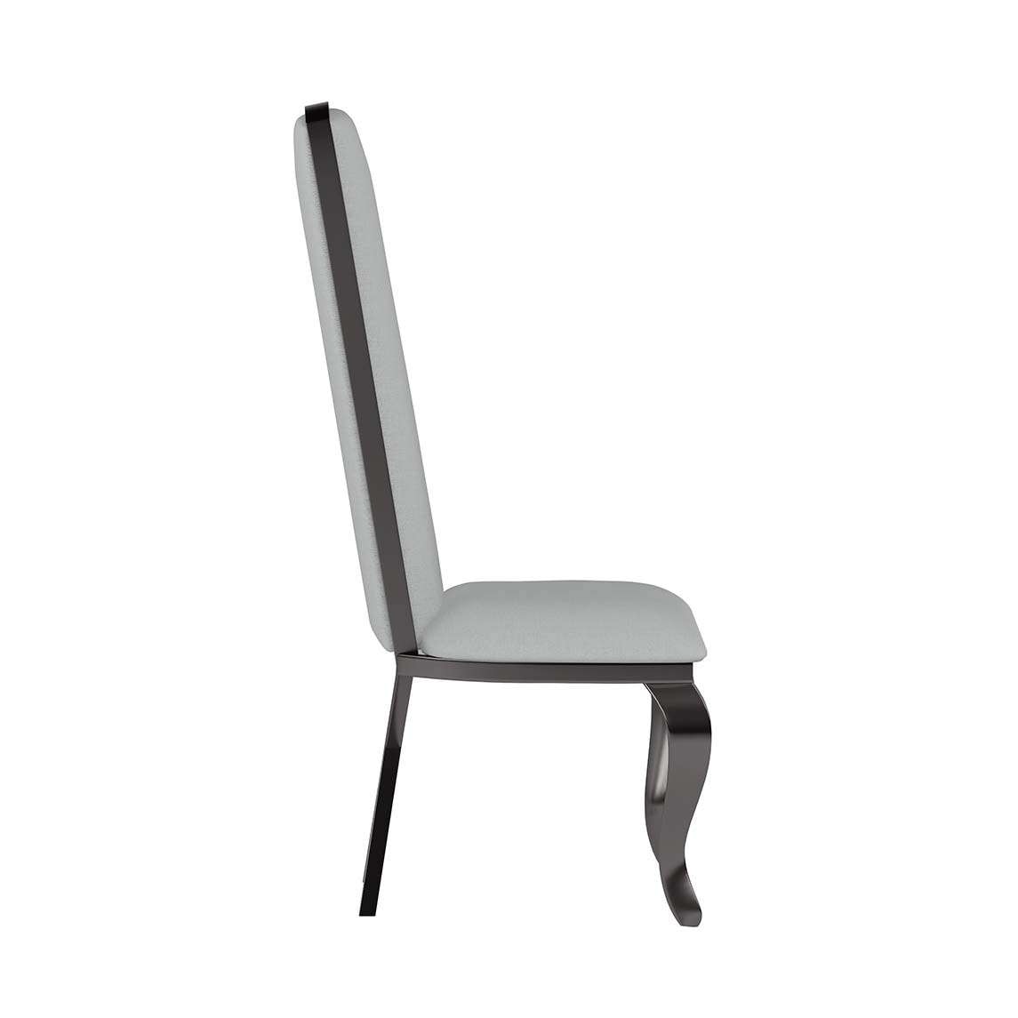 Chintaly - Nadia - Contemporary Tall-Back Side Chair w/ Cabriole Legs - (Set of 2) - NADIA-SC-GRY-BKC veiw 2