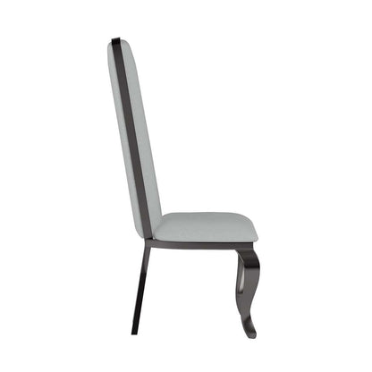 Chintaly - Nadia - Contemporary Tall-Back Side Chair w/ Cabriole Legs - (Set of 2) - NADIA-SC-GRY-BKC veiw 2