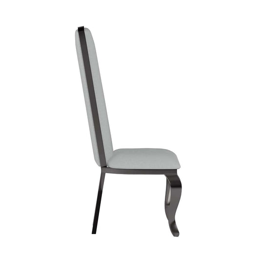 Chintaly - Nadia - Contemporary Tall-Back Side Chair w/ Cabriole Legs - (Set of 2) - NADIA-SC-GRY-BKC veiw 2