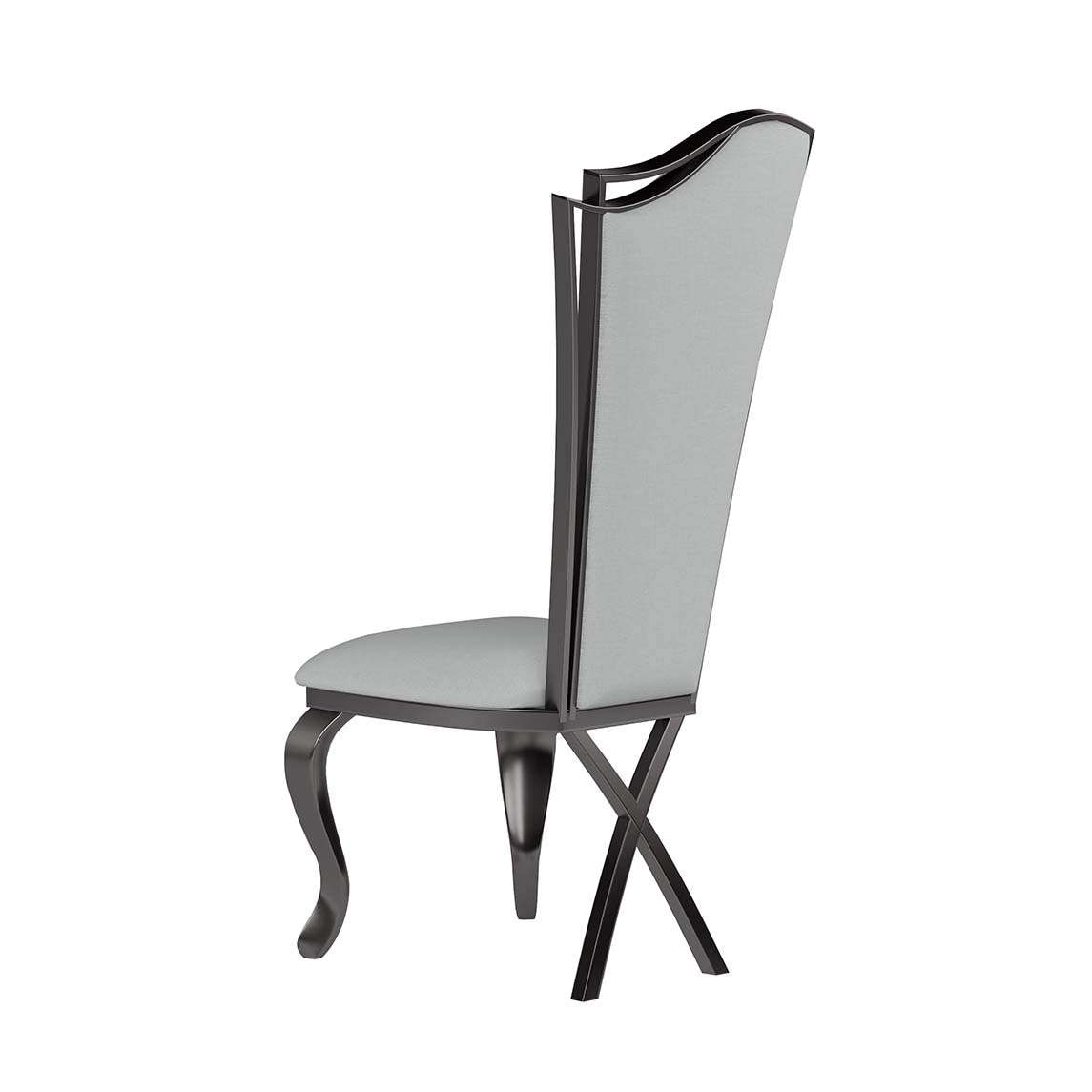 Chintaly - Nadia - Contemporary Tall-Back Side Chair w/ Cabriole Legs - (Set of 2) - NADIA-SC-GRY-BKC veiw 3