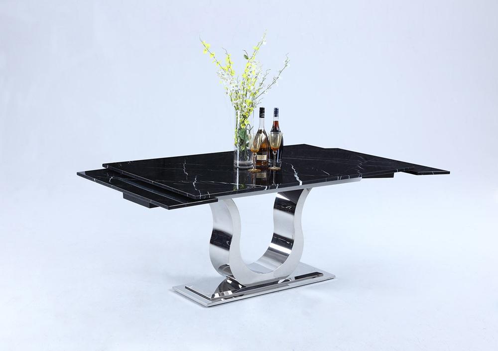 Chintaly - Nadia Contemporary Marble Top Extendable Dining Table - NADIA-DT veiw 4