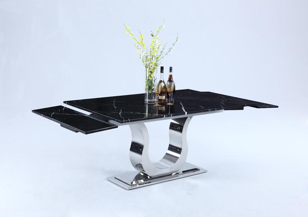 Chintaly - Nadia Contemporary Marble Top Extendable Dining Table - NADIA-DT veiw 5