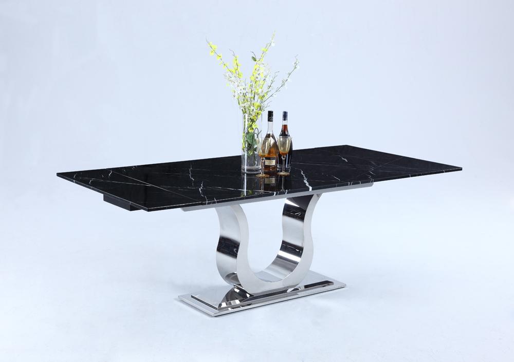 Chintaly - Nadia Contemporary Marble Top Extendable Dining Table - NADIA-DT veiw 6
