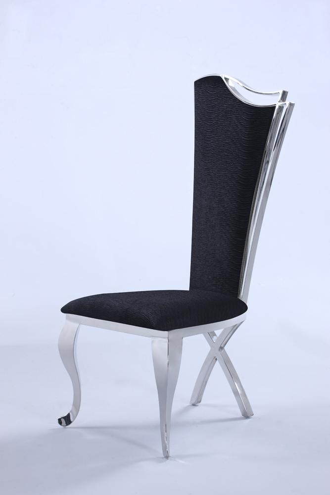 Chintaly - Nadia Contemporary High-Back Side Chair in Black Fabric (Set of 2) - NADIA-SC-BLK veiw 1