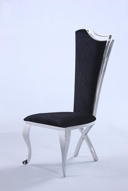 Chintaly - Nadia Contemporary High-Back Side Chair in Black Fabric (Set of 2) - NADIA-SC-BLK veiw 1