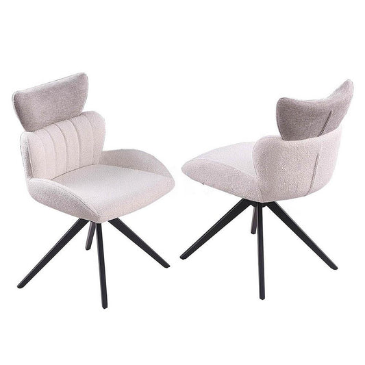 Chintaly - NICOLE - Contemporary Swivel Side Chair w/ Steel Base - 2 Per Box - NICOLE-SC-BLK-2TONE veiw 1