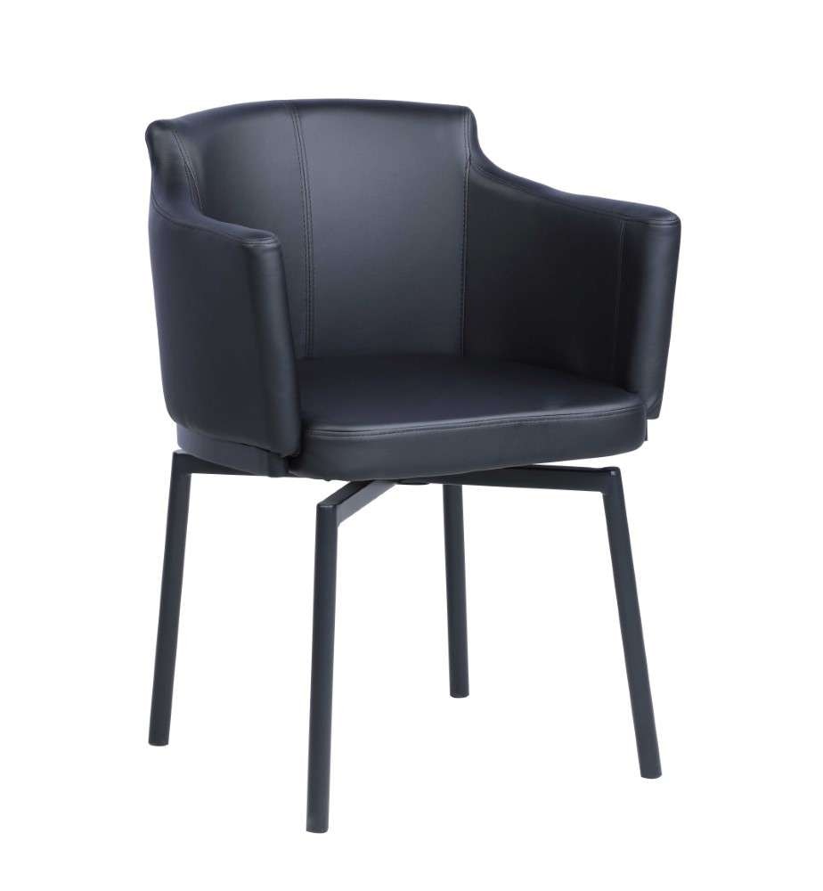 Chintaly - Pixie Modern Club Arm Chair w/ Memory Swivel (Set of 2) - DEMI-AC-BLK veiw 1