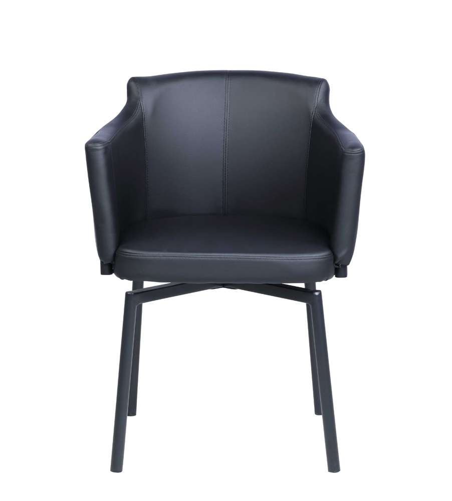 Chintaly - Pixie Modern Club Arm Chair w/ Memory Swivel (Set of 2) - DEMI-AC-BLK veiw 2