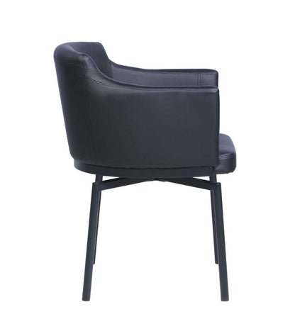 Chintaly - Pixie Modern Club Arm Chair w/ Memory Swivel (Set of 2) - DEMI-AC-BLK veiw 3