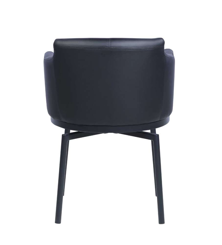 Chintaly - Pixie Modern Club Arm Chair w/ Memory Swivel (Set of 2) - DEMI-AC-BLK veiw 4