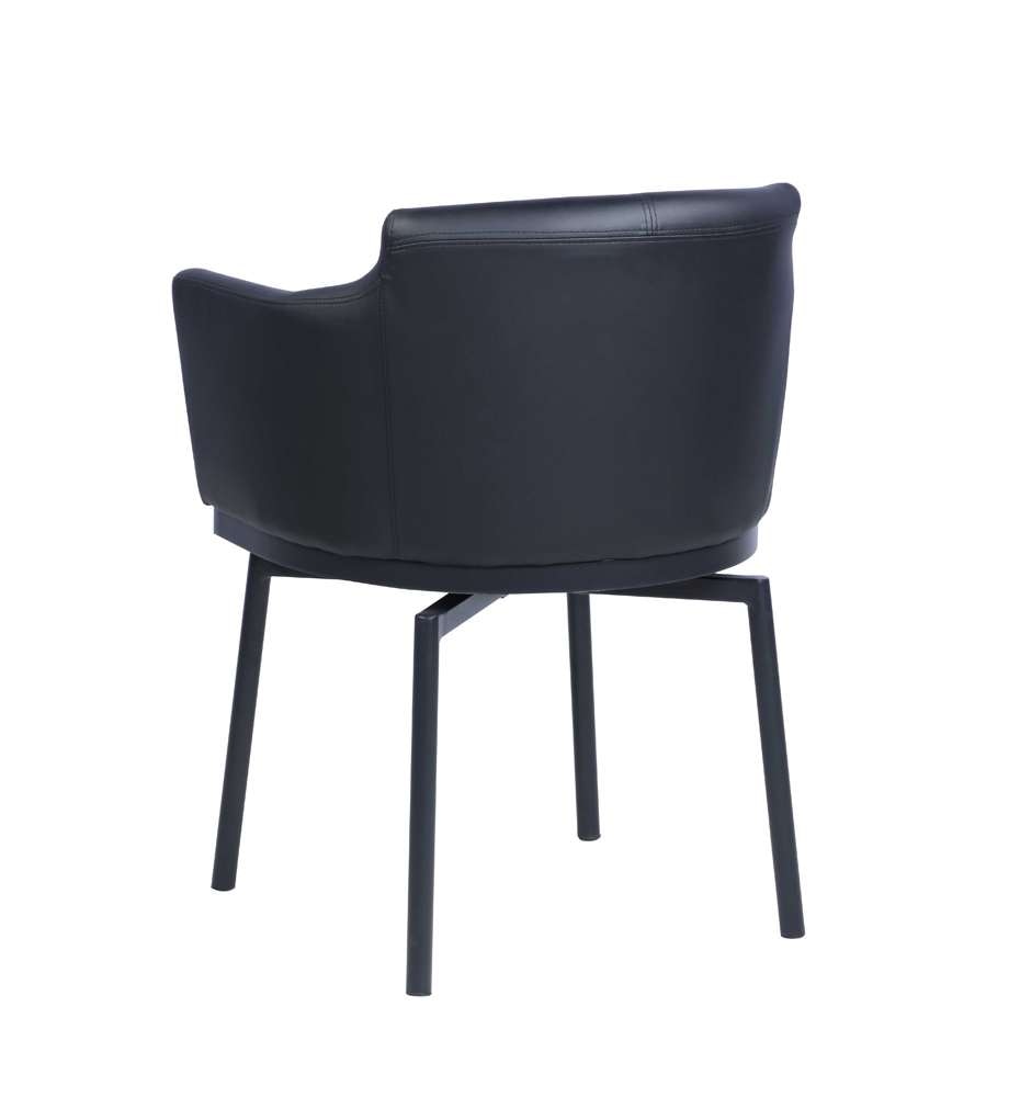 Chintaly - Pixie Modern Club Arm Chair w/ Memory Swivel (Set of 2) - DEMI-AC-BLK veiw 5