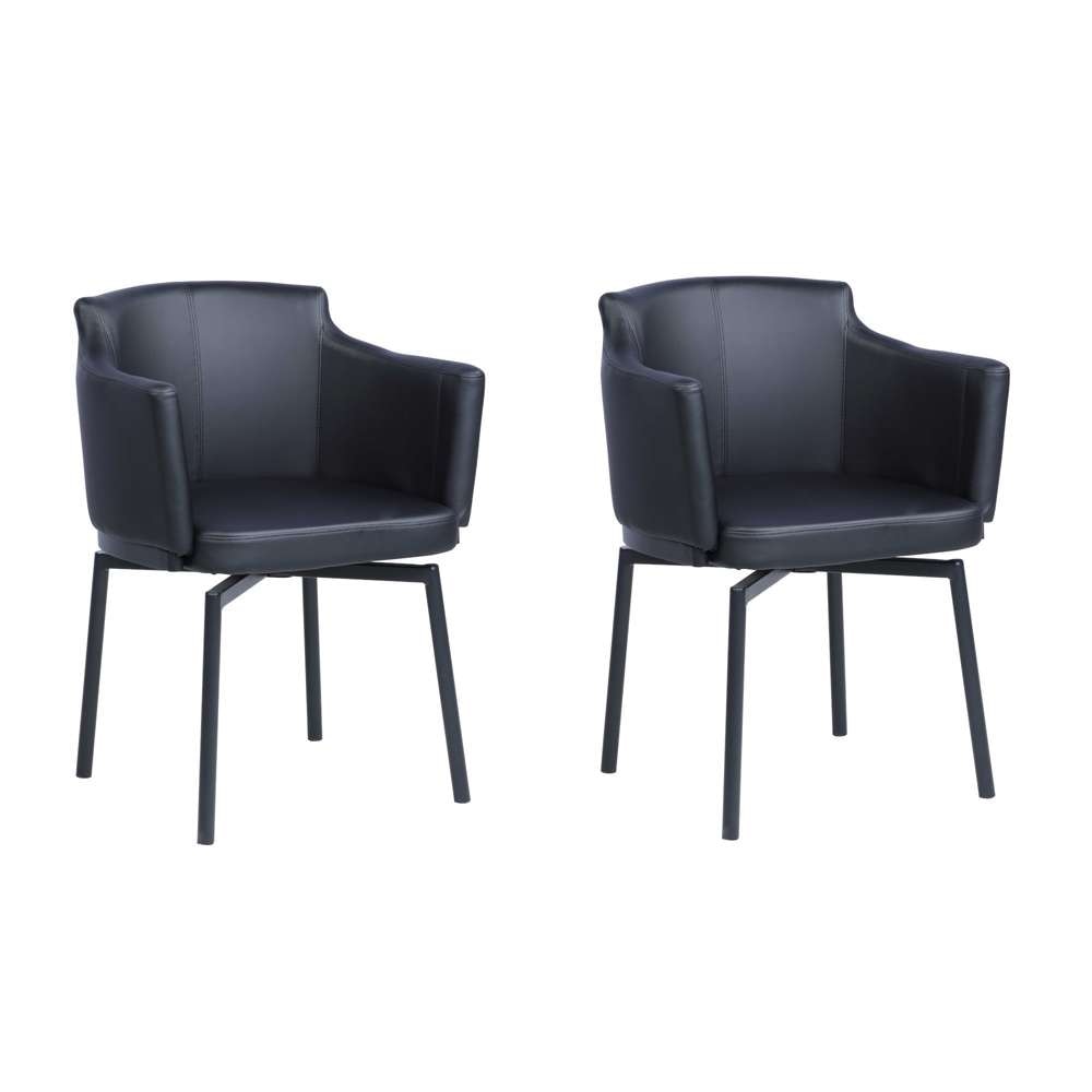 Chintaly - Pixie Modern Club Arm Chair w/ Memory Swivel (Set of 2) - DEMI-AC-BLK veiw 7