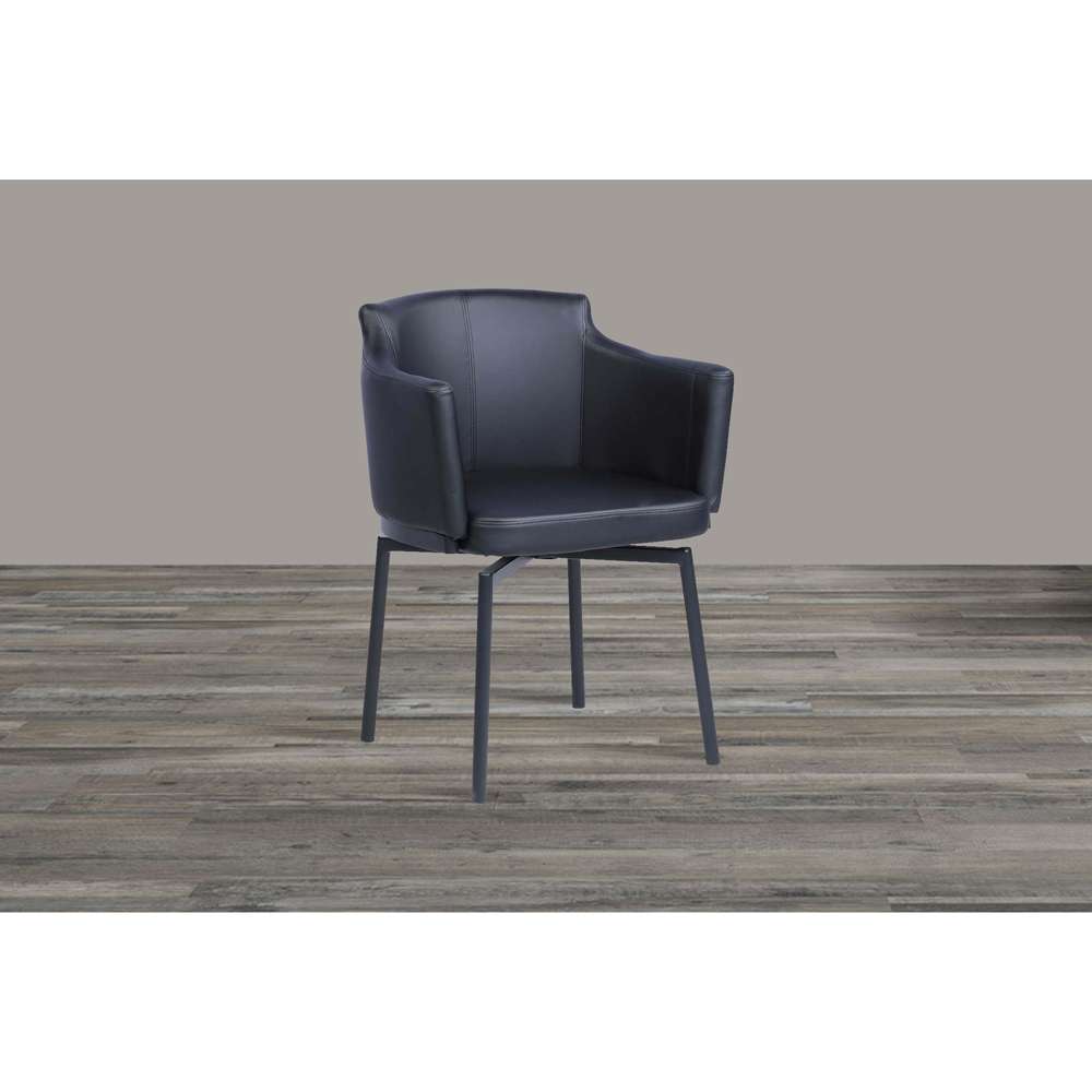 Chintaly - Pixie Modern Club Arm Chair w/ Memory Swivel (Set of 2) - DEMI-AC-BLK veiw 8