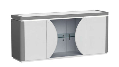 Chintaly - Rachel 2-Tone Contemporary Buffet w/ Tinted Glass Doors & LED Light - RACHEL-BUF veiw 2